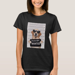 Mugshot Style Art Golden Retriever GR Dog Goldie T-Shirt
