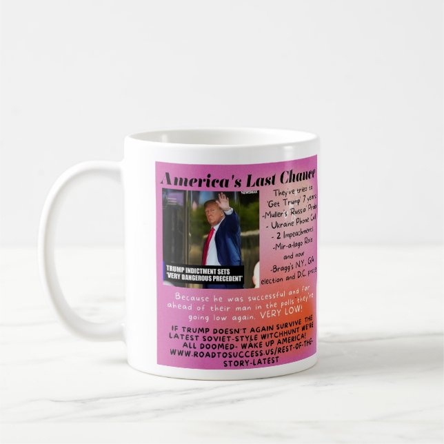   Mugshot - Trump America's Last Chance Coffee Mug (Left)