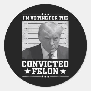 Mugshot Vote For The Felon Trump 2024 Trump Convic Classic Round Sticker