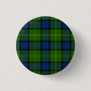 Muir Moore tartan green blue plaid 3 Cm Round Badge