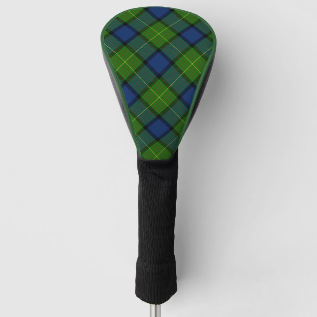 Muir Moore tartan green blue plaid Golf Head Cover (Front)