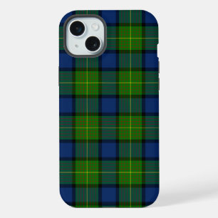 Muir Moore tartan green blue plaid iPhone 15 Plus Case
