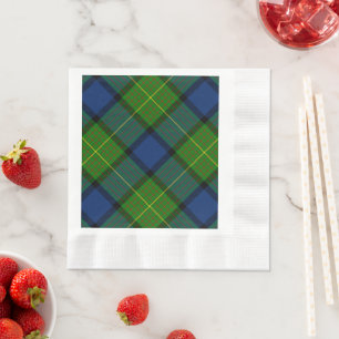 Muir Moore tartan green blue plaid Napkin