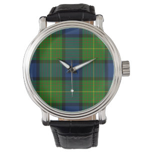 Muir Moore tartan green blue plaid Watch