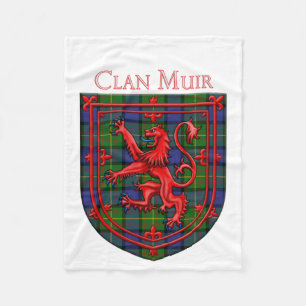 Muir Tartan Scottish Plaid Lion Rampant Fleece Blanket