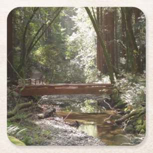 Muir Woods Bridge II Square Paper Coaster