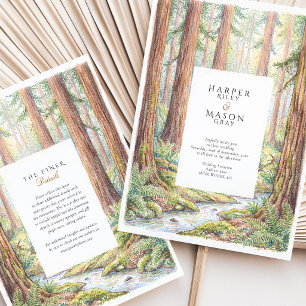 Muir Woods California Redwood Forest Wedding Invitation