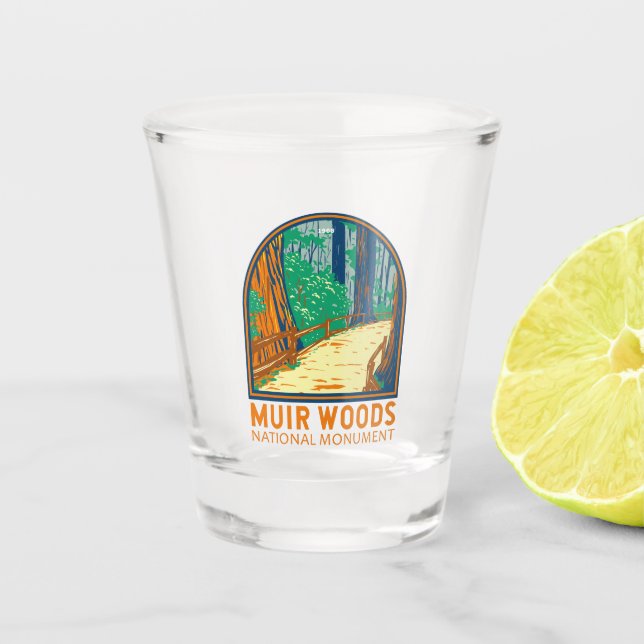 Muir Woods National Monument California Emblem Shot Glass (Front)