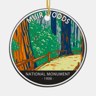 Muir Woods National Monument California Vintage Ceramic Tree Decoration