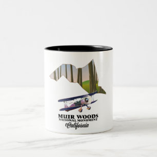 Muir Woods National Monument map travel poster. Two-Tone Coffee Mug