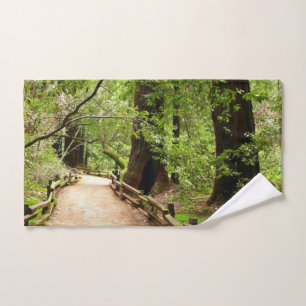 Muir Woods Path II Nature Photography Hand Towel