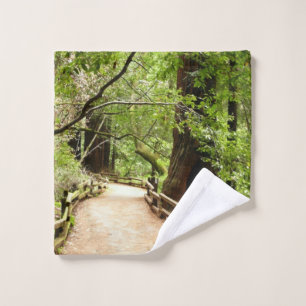 Muir Woods Path II Nature Photography Wash Cloth