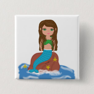 Muirenn the Mermaid Button