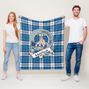 Muirhead Blue Clan Badge Tartan Plaid Fleece Blanket