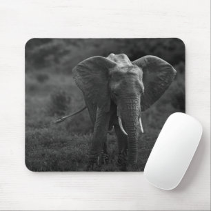 Muismat elephant black and white mouse mat