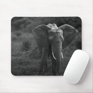 Muismat elephant black and white mouse mat