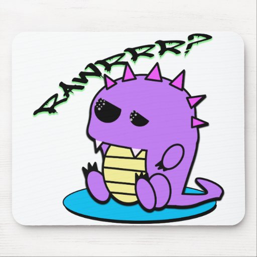 Image of Muki the tired yami kawaii pastel dinosaur Mouse Mat