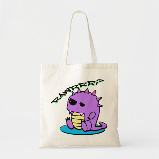 Image of Muki the tired yami kawaii pastel dinosaur Tote Bag