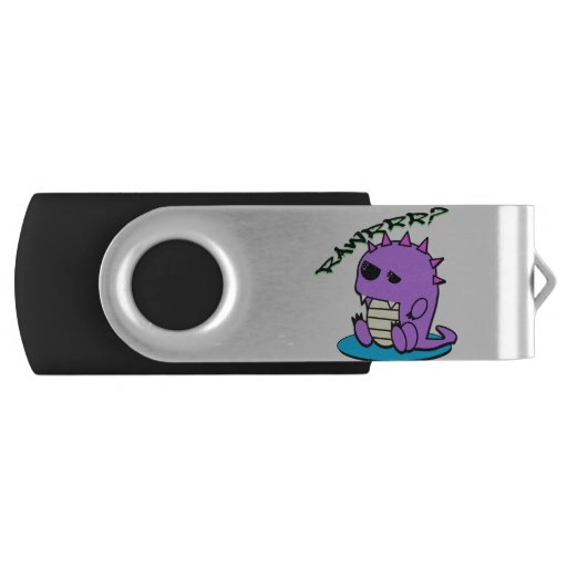 Image of Muki the tired yami kawaii pastel dinosaur Usb Flash Drive