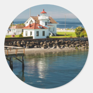 Mukilteo Lighthouse, Mukilteo, Washington, USA Classic Round Sticker