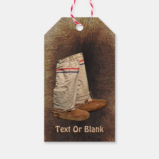Mukluks On Caribou Fur Gift Tags (Front)