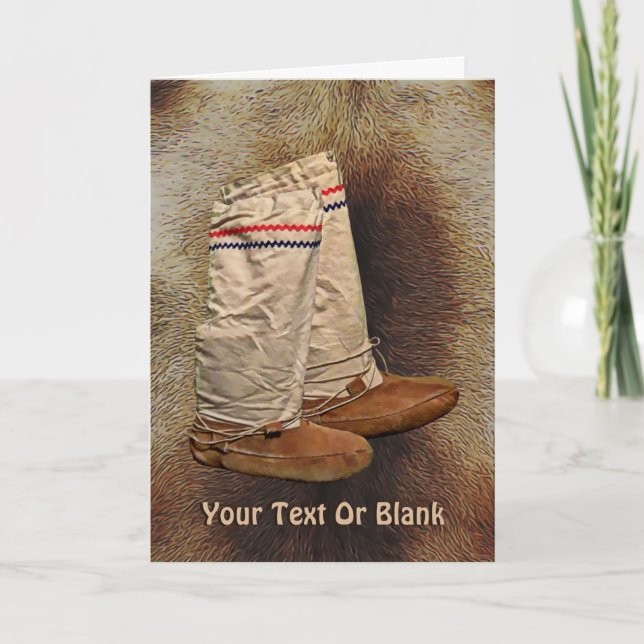 Mukluks On Caribou Fur Holiday Card (Front)