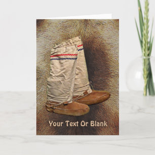 Mukluks On Caribou Fur Holiday Card