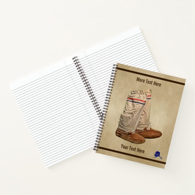 Mukluks On Old Paper Notebook (Inside)