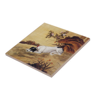 Mukongque 蓦空鹊 ~ Greyhound ~ Giuseppe Castiglione~ Tile