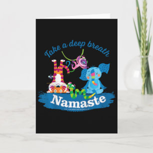 Mula And Friends Take A Deep Breath Namaste Yoga K Card