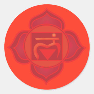 Muladhara chakra  Classic Round Sticker, Glossy Classic Round Sticker