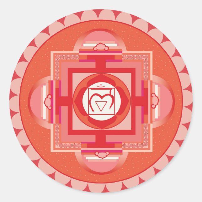 Mūlādhāra Mandala Chakra (Root chakra) Classic Round Sticker (Front)