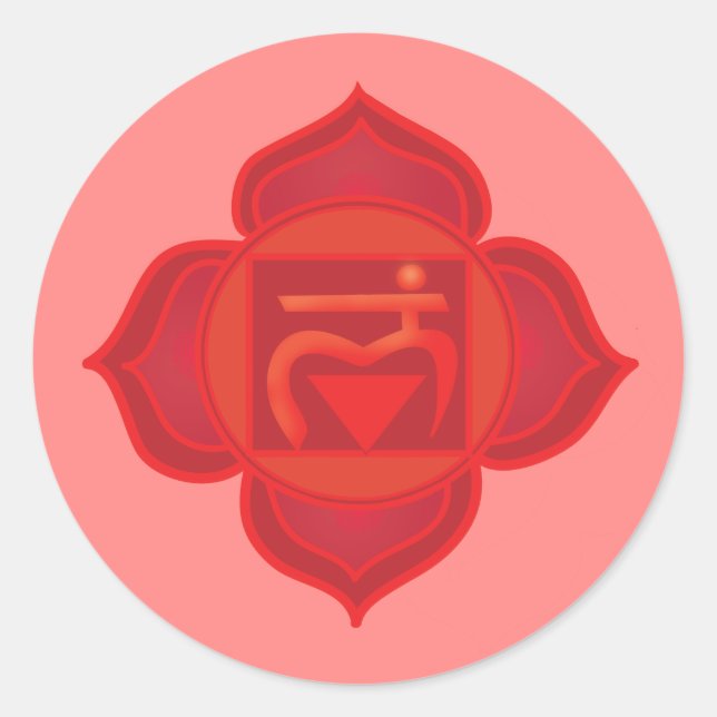 Muladhara or Root Chakra Classic Round Sticker (Front)