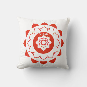 Muladhara Red Mandala Root Chakra Throw Pillow