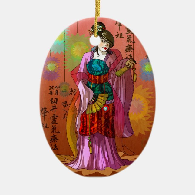 Mulan Ceramic Tree Decoration (Front)