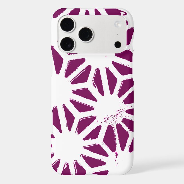 Mulberry and white geometric pattern (Back)