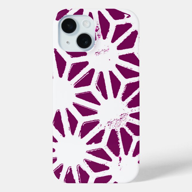 Mulberry and white geometric pattern Case-Mate iPhone case (Back)