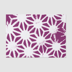 Mulberry and white geometric pattern tissue paper