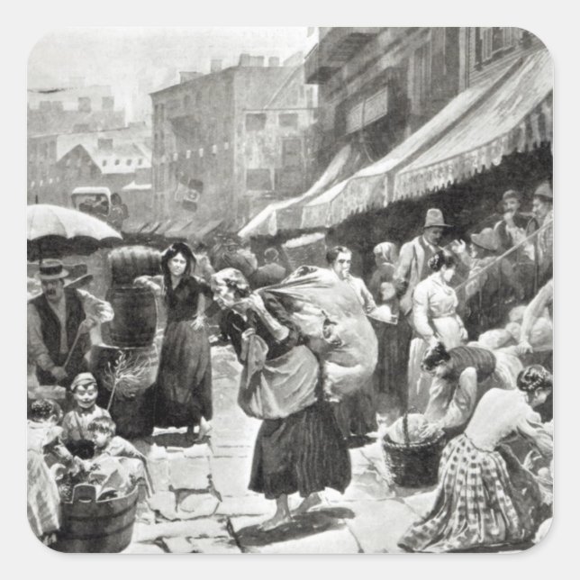 Mulberry Bend Italian Colony in New York Square Sticker (Front)