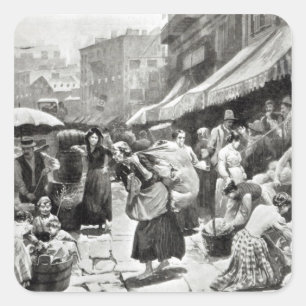 Mulberry Bend Italian Colony in New York Square Sticker