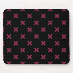 Mulberry cross stitches on black mouse mat