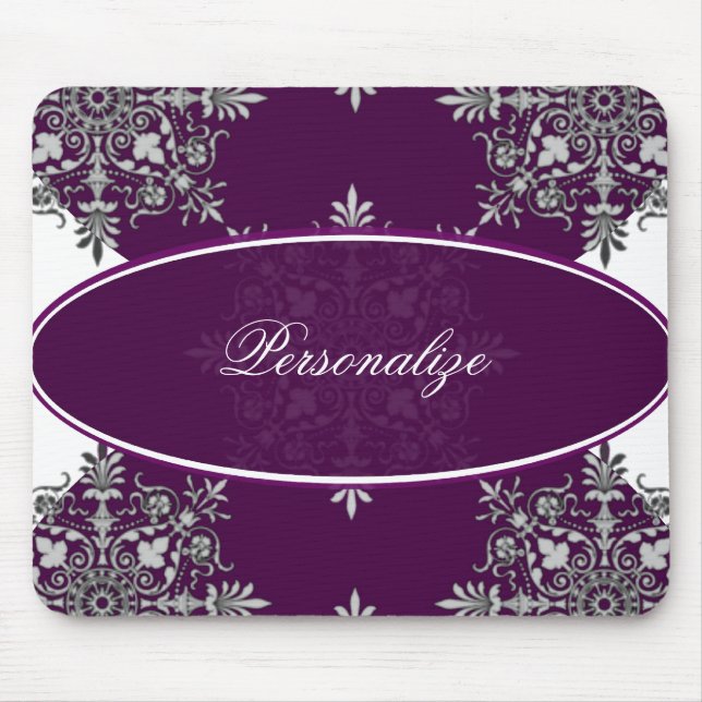 Mulberry Damask Mousepad (Front)