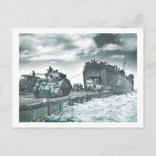 Mulberry Deep Water Harbour D-Day Postcard