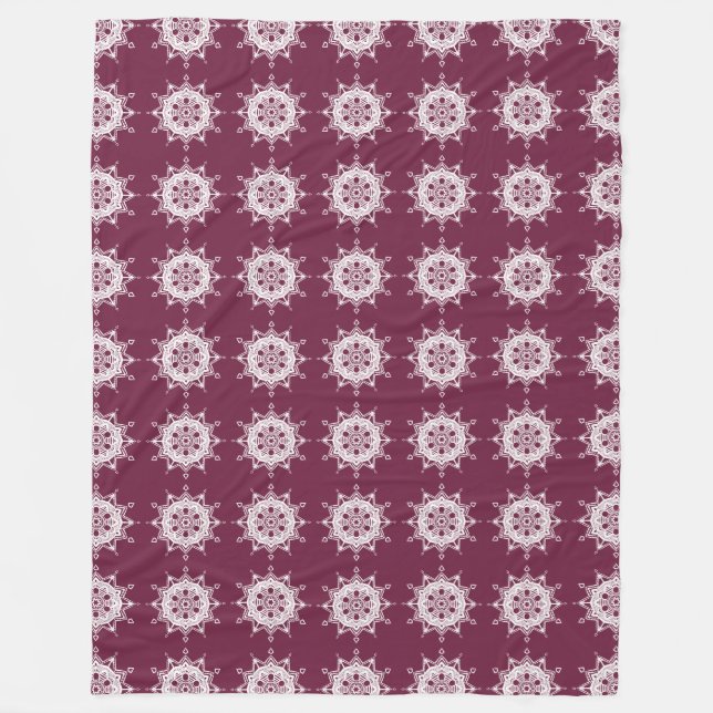 Mulberry Mandala Fleece Blanket (Front)