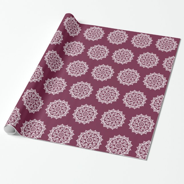 Mulberry Mandala Wrapping Paper (Unrolled)