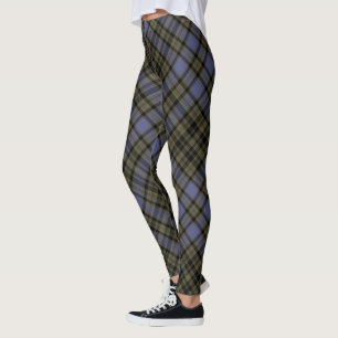 Mulberry Olive Black Large Tartan Plaid Diagonal Leggings