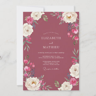 Mulberry Painted Wedding Invitation