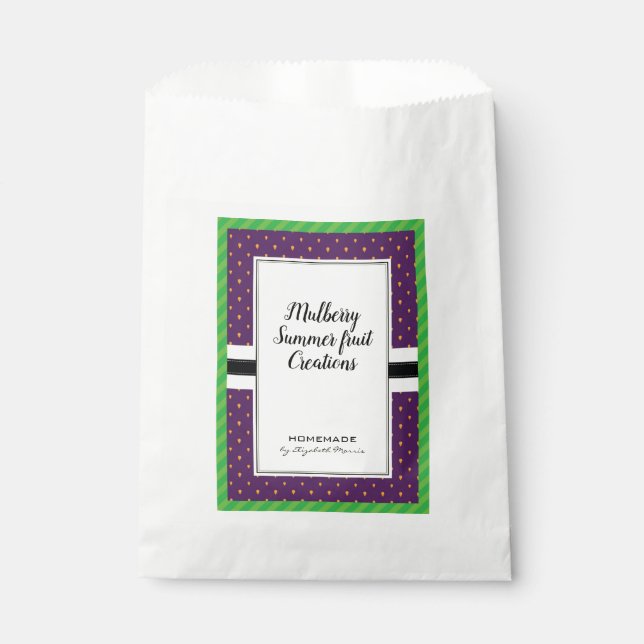 Mulberry pattern design, homemade packaging label favour bags (Front)