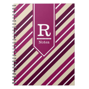 Mulberry Purple Stripes   Personalised Notebook