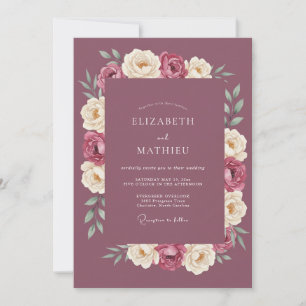 Mulberry Ranunculus Wedding Invitation